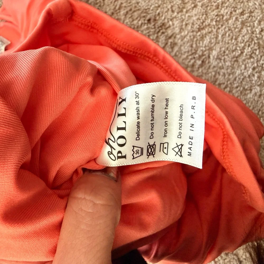 Oh Polly Coral Ruched Sweetheart Dress - Picture 4 of 6